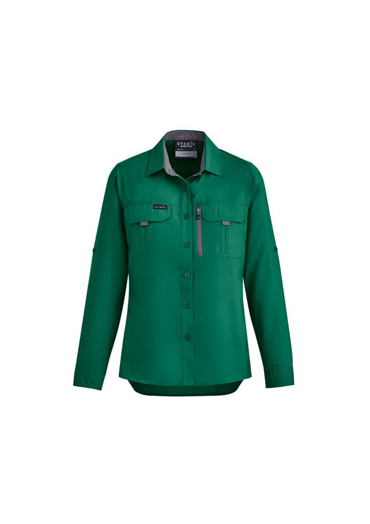 Womens Outdoor Long Sleeve Shirt - ZW760 Image Green