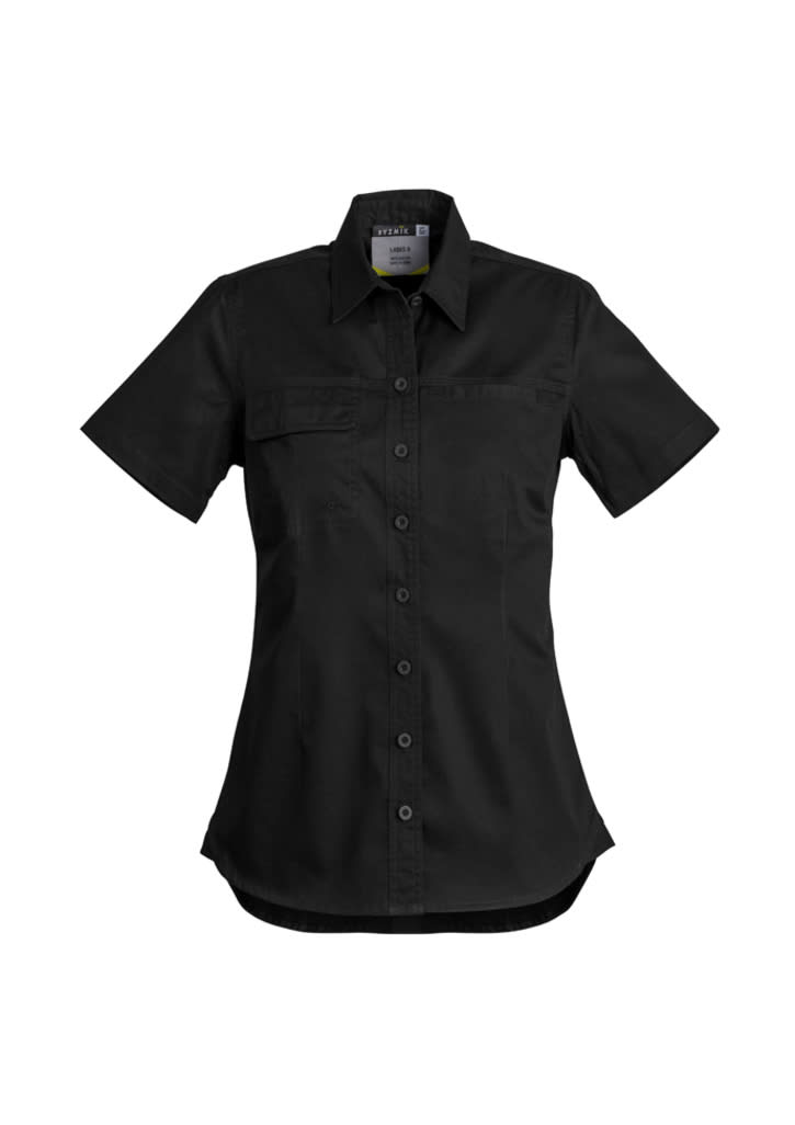 Womens Lightweight Tradie Short Sleeve Shirt - ZWL120 Image Black