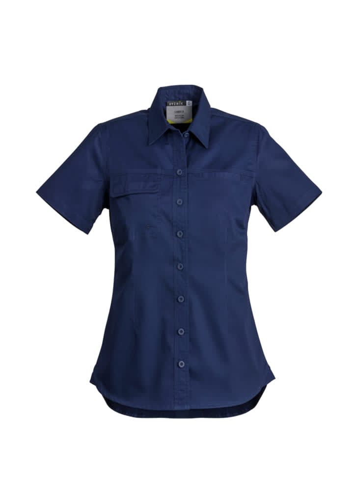 Womens Lightweight Tradie Short Sleeve Shirt - ZWL120 Image Blue