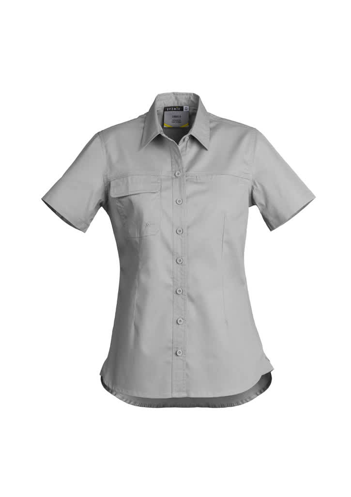 Womens Lightweight Tradie Short Sleeve Shirt - ZWL120 Image Grey