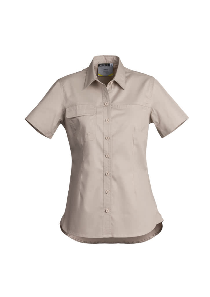 Womens Lightweight Tradie Short Sleeve Shirt - ZWL120 Image Sand