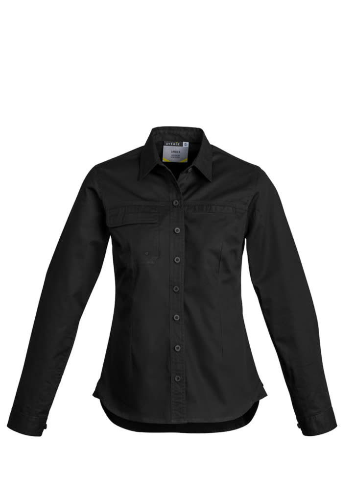 Womens Lightweight Tradie Long Sleeve Shirt - ZWL121 Image Black