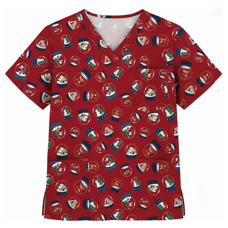 Unisex Christmas Scrub Top FA-C603U
