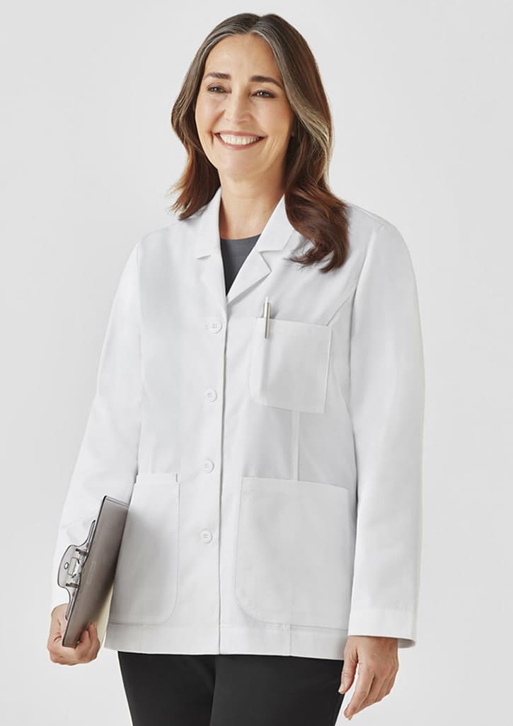 Womens Hope Cropped Lab Coat - CC144LC Image White