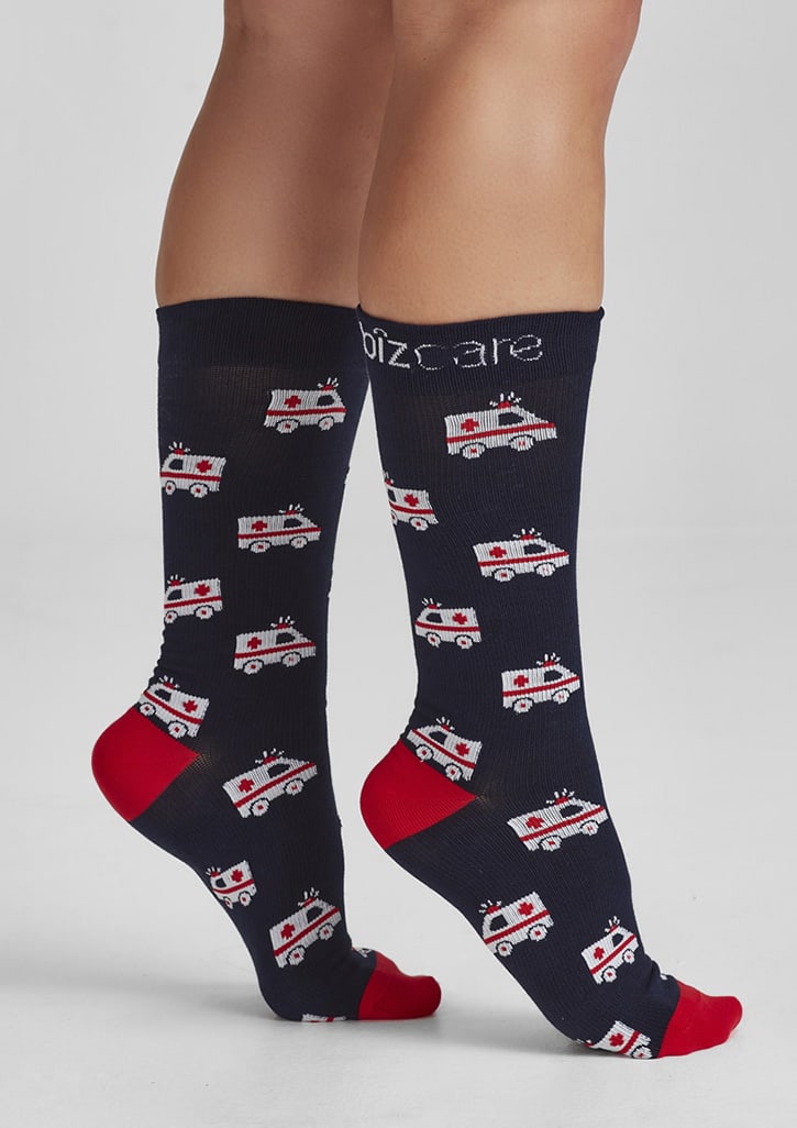 Unisex Happy Feet Comfort Socks - CCS149U Image Navy/Red