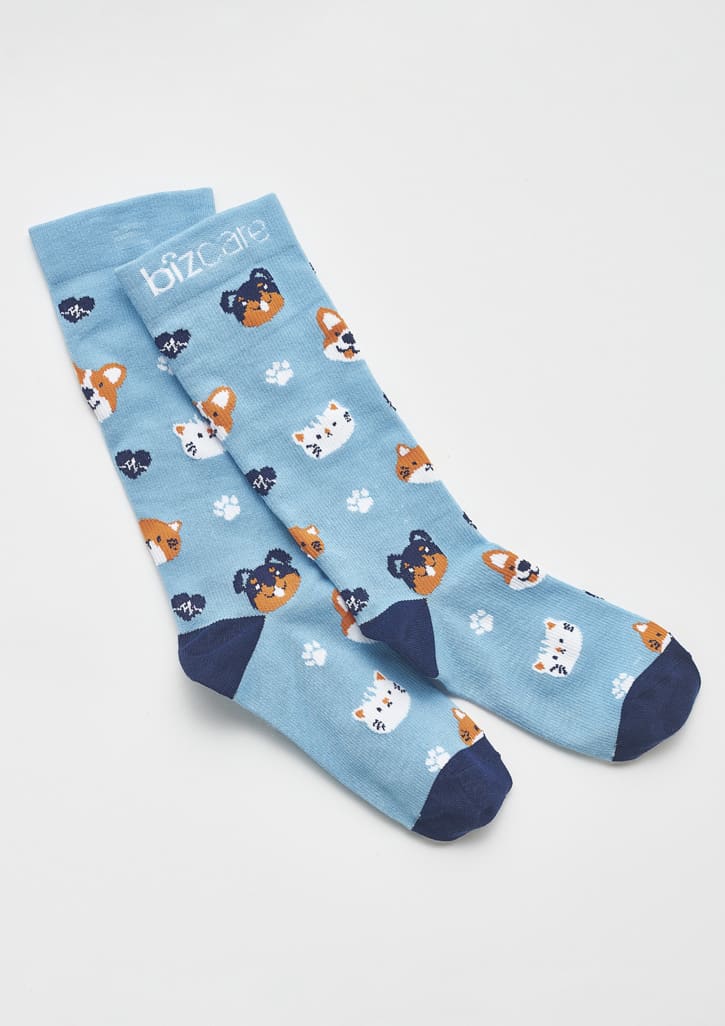 Unisex Happy Feet Comfort Socks - CCS149U Image Mid Blue/Navy