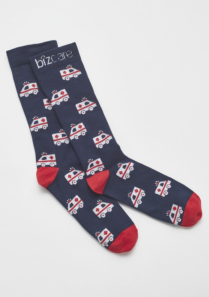 Unisex Happy Feet Comfort Socks - CCS149U Image Navy/Red