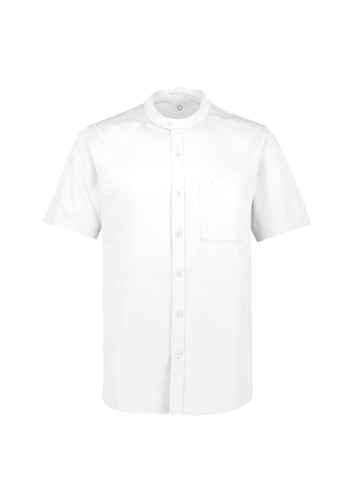 Mens Salsa Short Sleeve Chef Shirt - CH329MS Image White