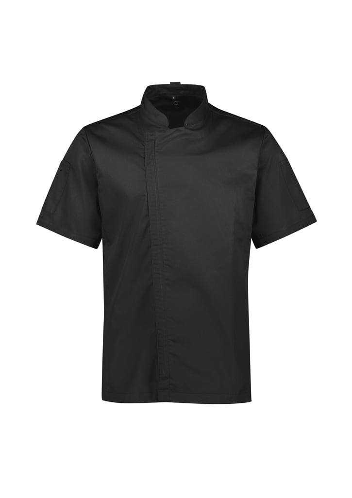 Mens Alfresco Short Sleeve Chef Jacket - CH330MS Image Black