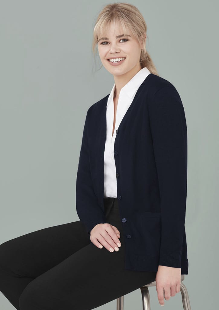 Womens Button Front Knit Cardigan - CK045LC Image Navy