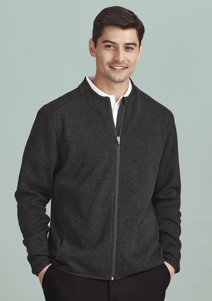 Mens Nova Zip Front Jumper - CO342MJ Image Black Marle