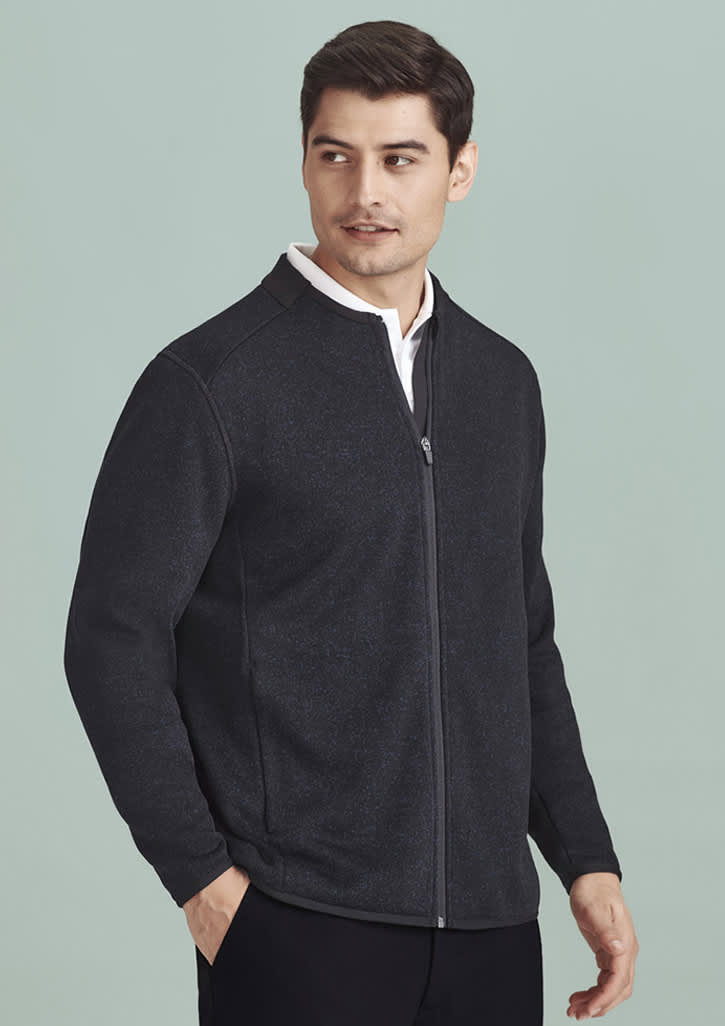 Mens Nova Zip Front Jumper - CO342MJ Image Navy Marle