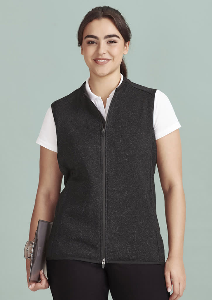 Womens Nova Zip Front Vest - CO343LV Image Black Marle