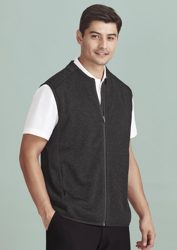 Mens Nova Zip Front Vest - CO343MV Image Black Marle