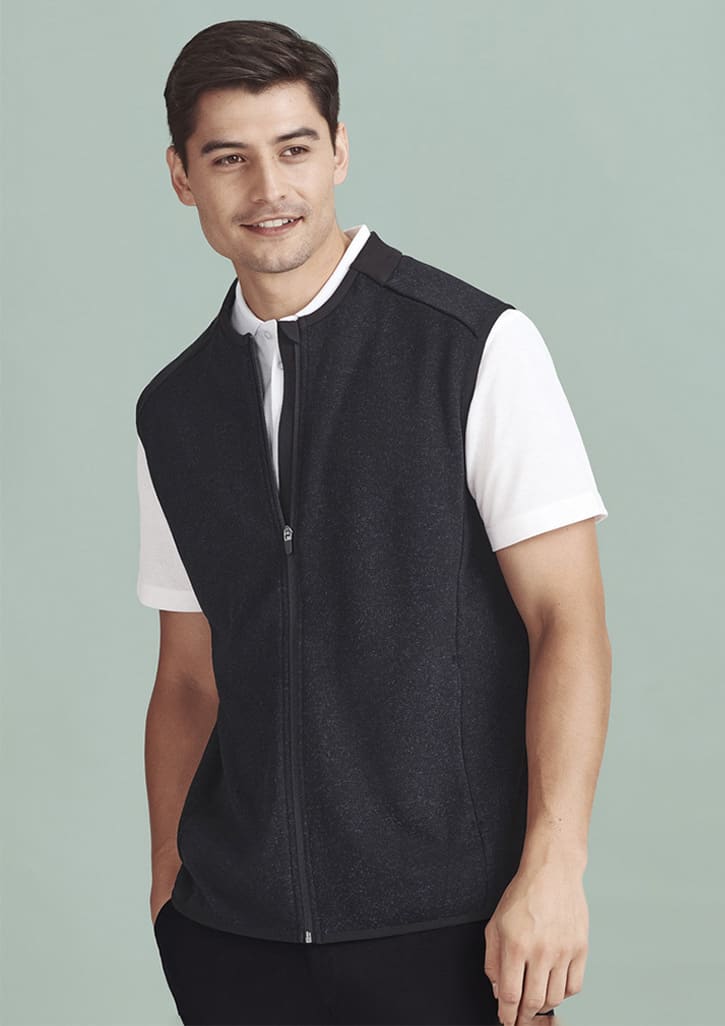 Mens Nova Zip Front Vest - CO343MV Image Navy Marle
