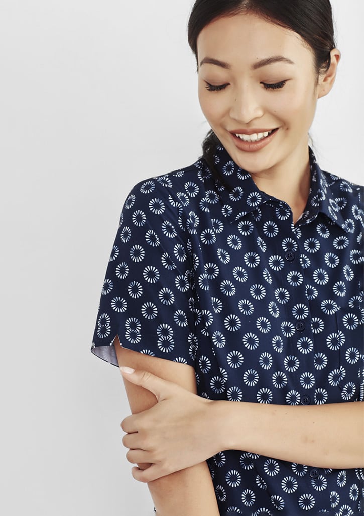 Womens Florence Daisy Print Short Sleeve Shirt - CS948LS Image 