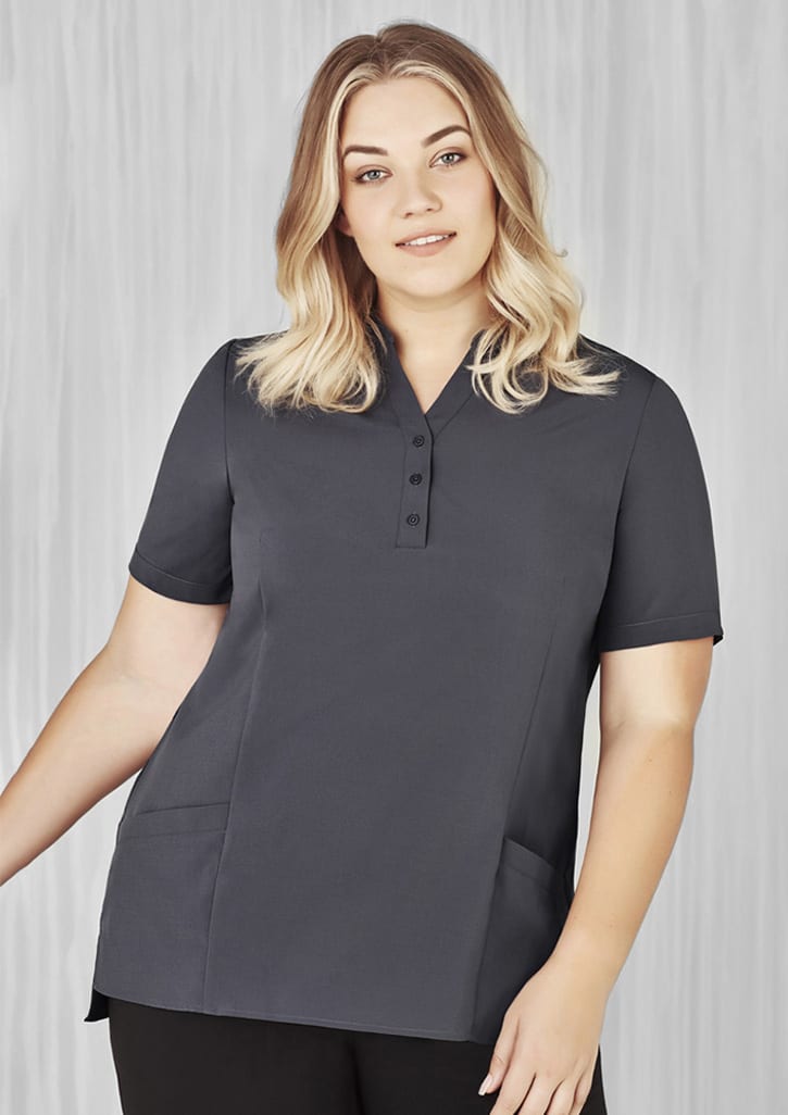 Womens Florence Plain Tunic - CS949LS Image Charcoal