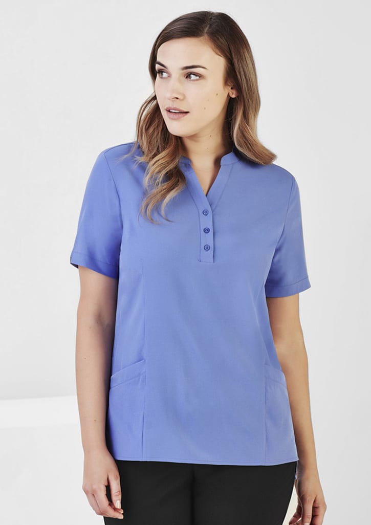 Womens Florence Plain Tunic - CS949LS Image Mid Blue