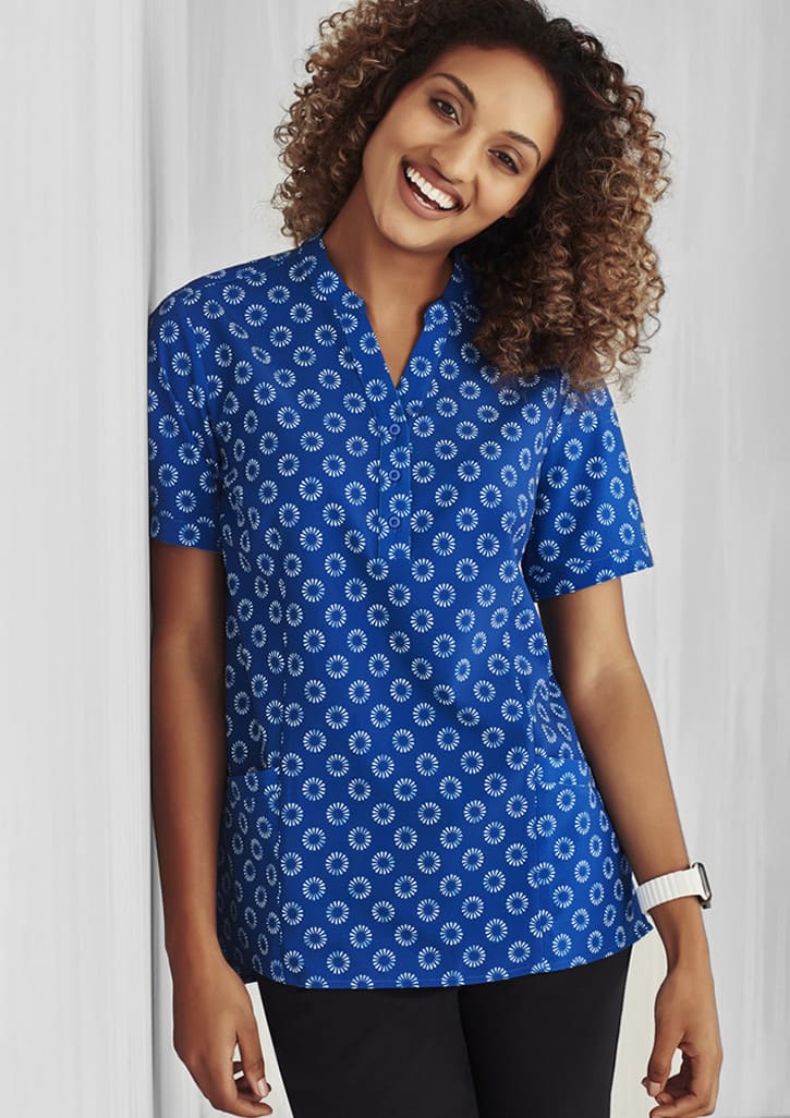 Womens Florence Daisy Print Tunic - CS950LS Image Electric Blue