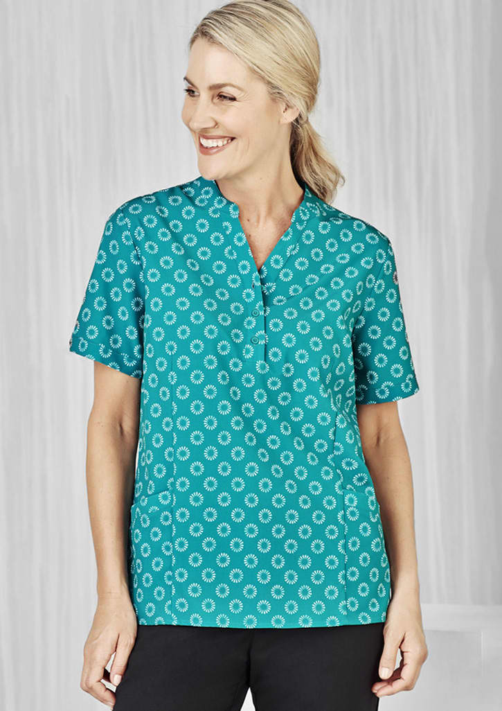 Womens Florence Daisy Print Tunic - CS950LS Image Teal