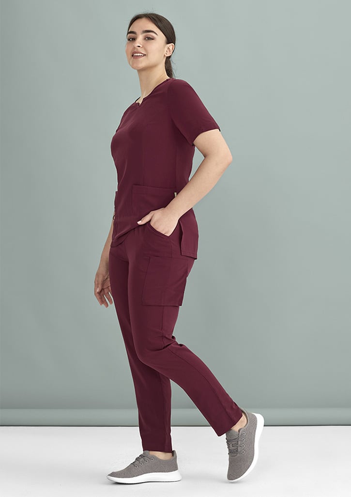 Womens Avery Slim Leg Scrub Pant - CSP943LL Image Burgundy