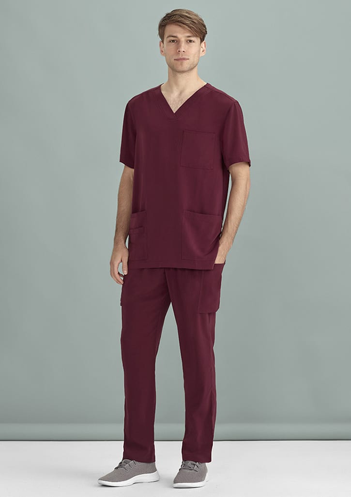 Mens Avery Straight Leg Scrub Pant - CSP946ML Image Burgundy