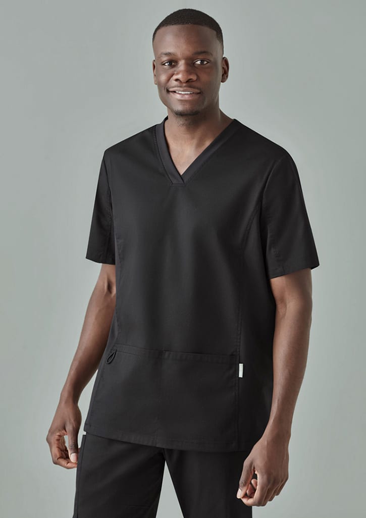 Mens Riley Stretch Scrub Top - CST043MS Image Black