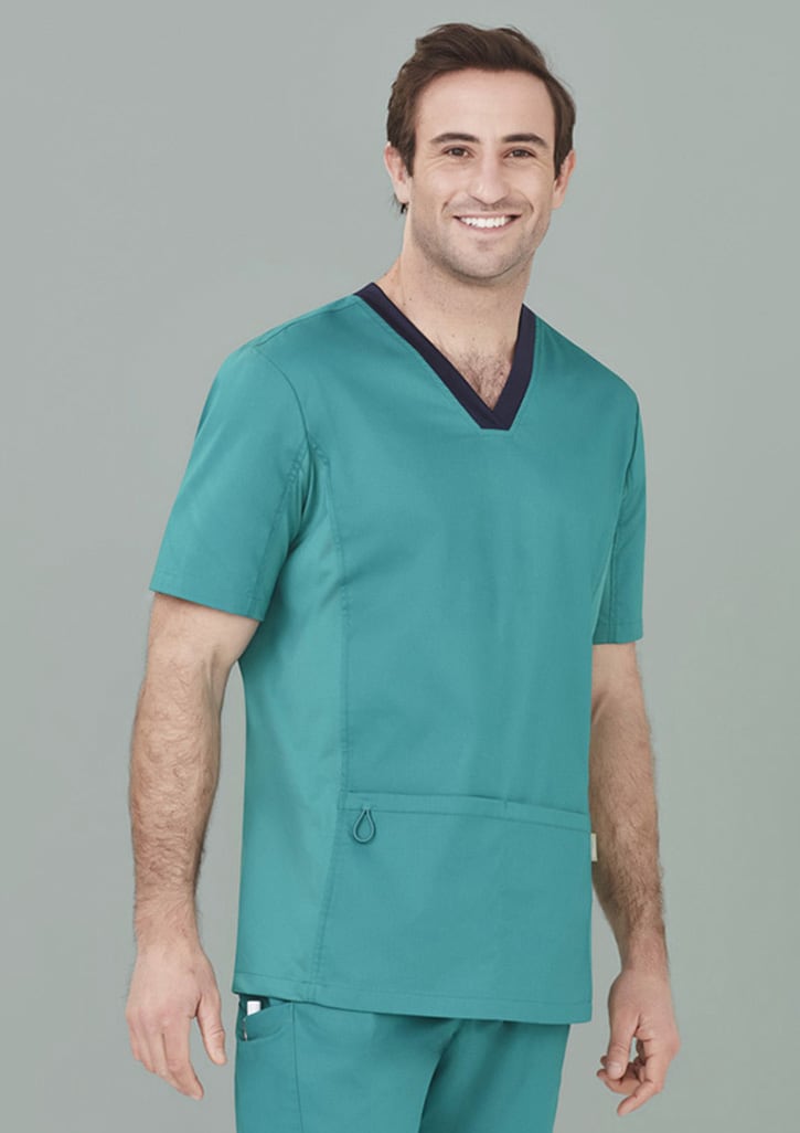 Mens Riley Stretch Scrub Top - CST043MS Image Teal