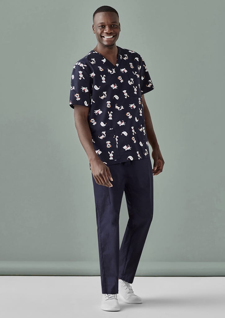 Mens Printed Best Friends Scrub Top - CST147MS Image