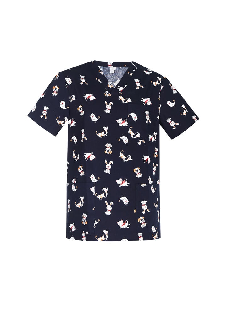 Mens Printed Best Friends Scrub Top - CST147MS Image