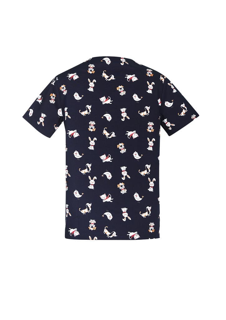 Mens Printed Best Friends Scrub Top - CST147MS Image