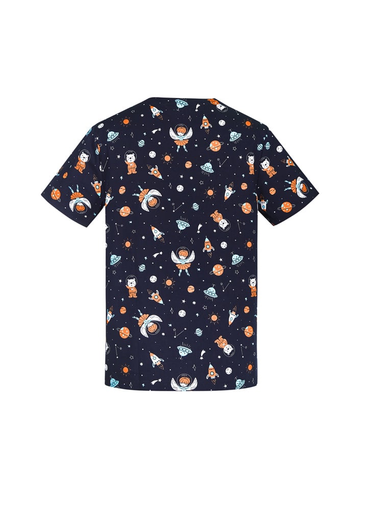 Mens Printed Space Party Scrub Top - CST148MS Image