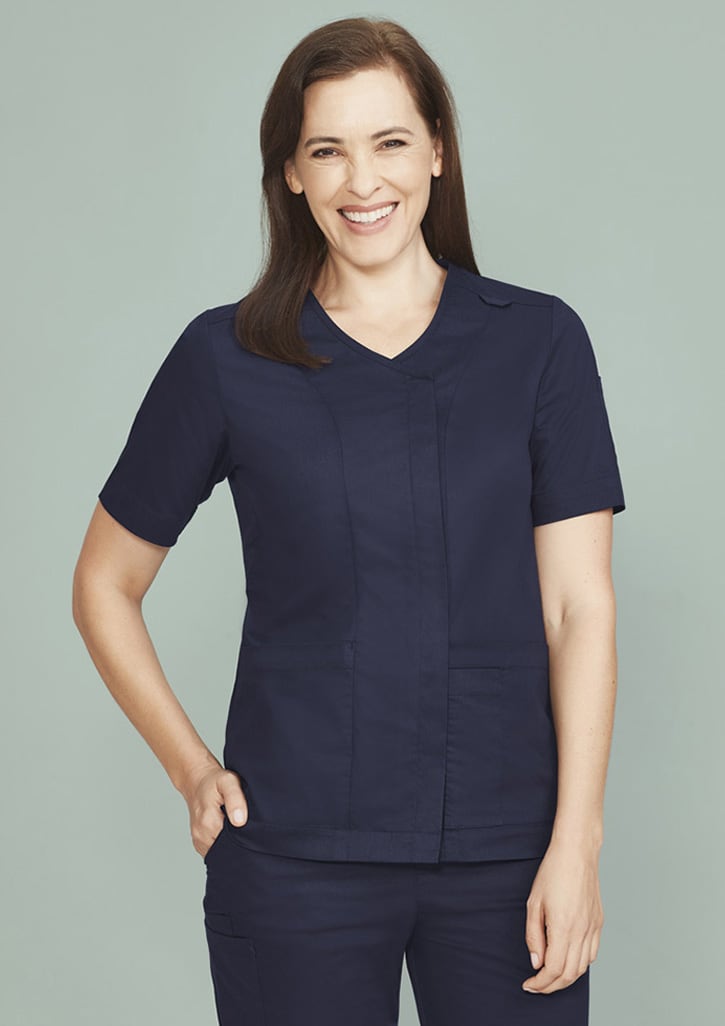 Womens Parks Zip Front Crossover Scrub Top