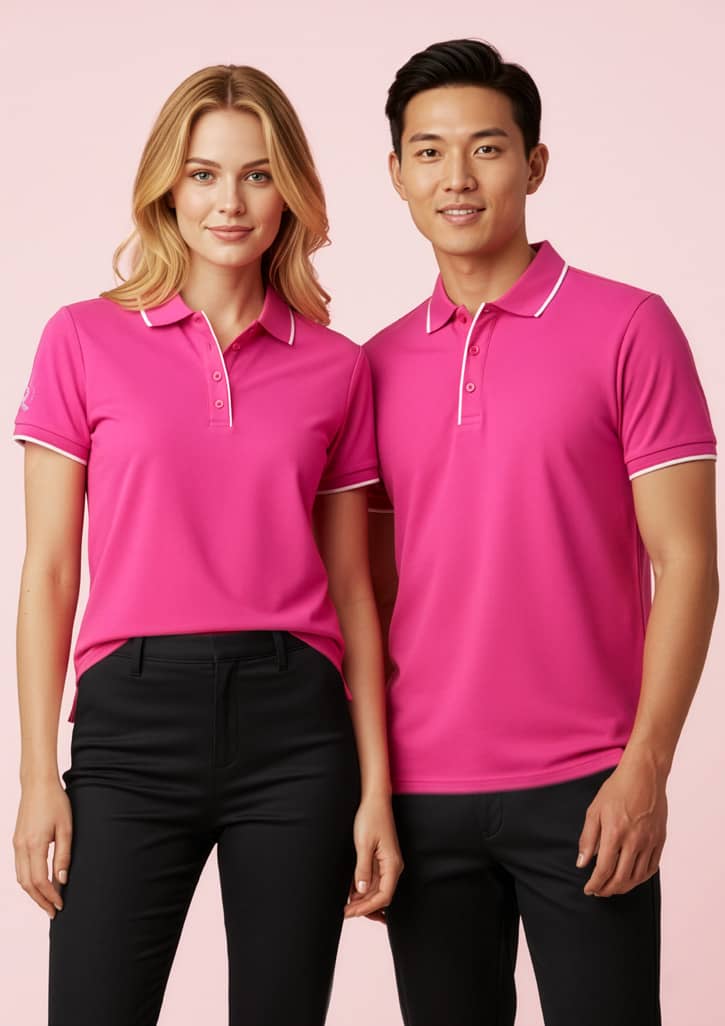 Mens Pink Short Sleeve Polo FA-CST313MS