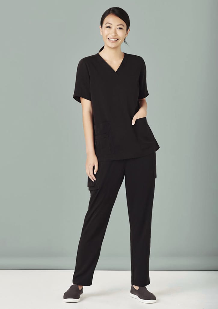 Womens Avery V-Neck Scrub Top - CST941LS Image Black