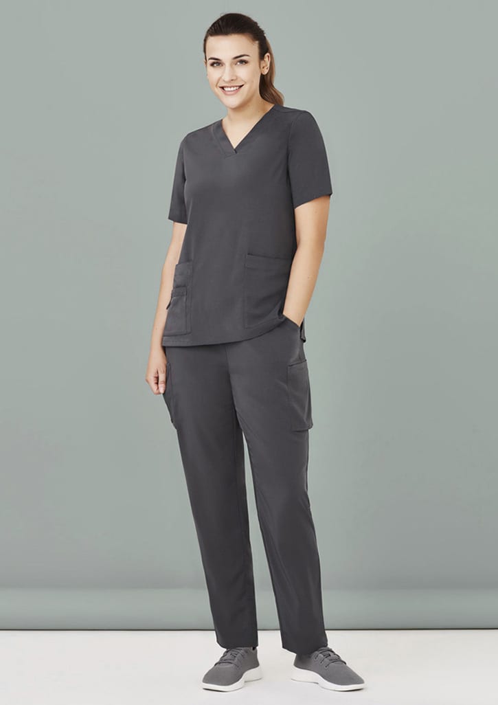 Womens Avery V-Neck Scrub Top - CST941LS Image Charcoal