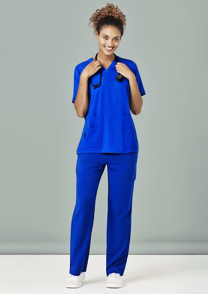 Womens Avery V-Neck Scrub Top - CST941LS Image Electric Blue