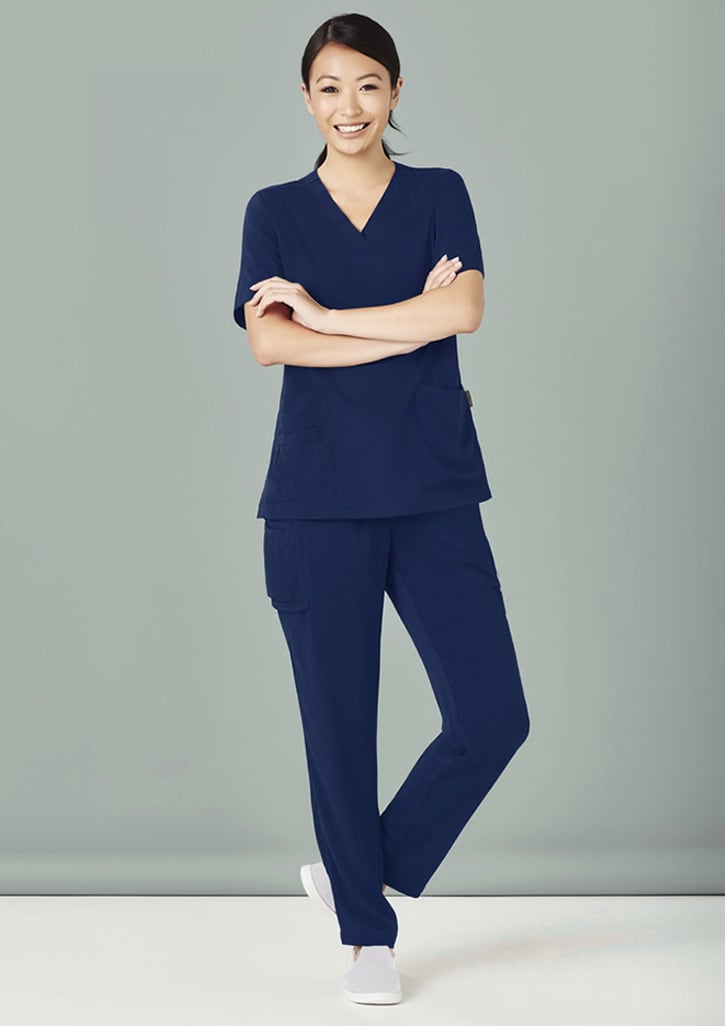 Womens Avery V-Neck Scrub Top - CST941LS Image Navy