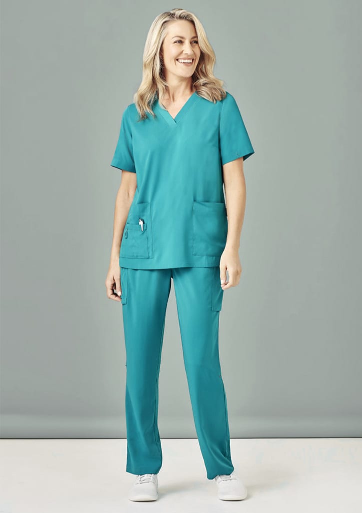 Womens Avery V-Neck Scrub Top - CST941LS Image Teal