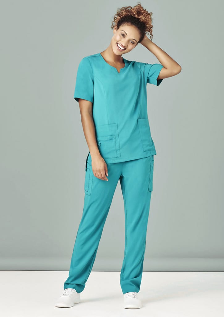Womens Tailored Fit Round Neck Scrub Top