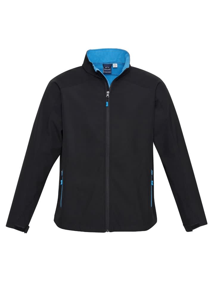 Kids Geneva Jacket - J307K Image Black/Cyan