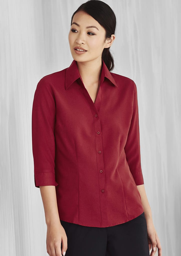 Oasis Ladies Plain 3/4 Sleeve Shirt - LB3600 Image