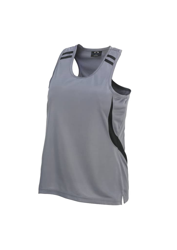 Kids Flash Singlet - MV3111B Image Ash/Black