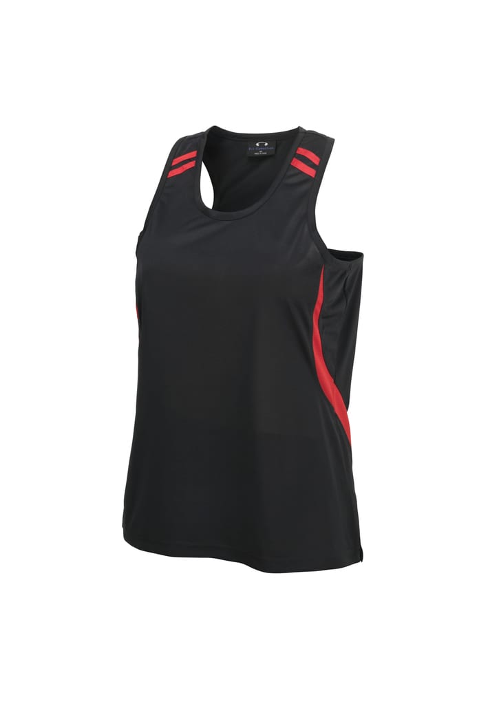Kids Flash Singlet - MV3111B Image Black/Red