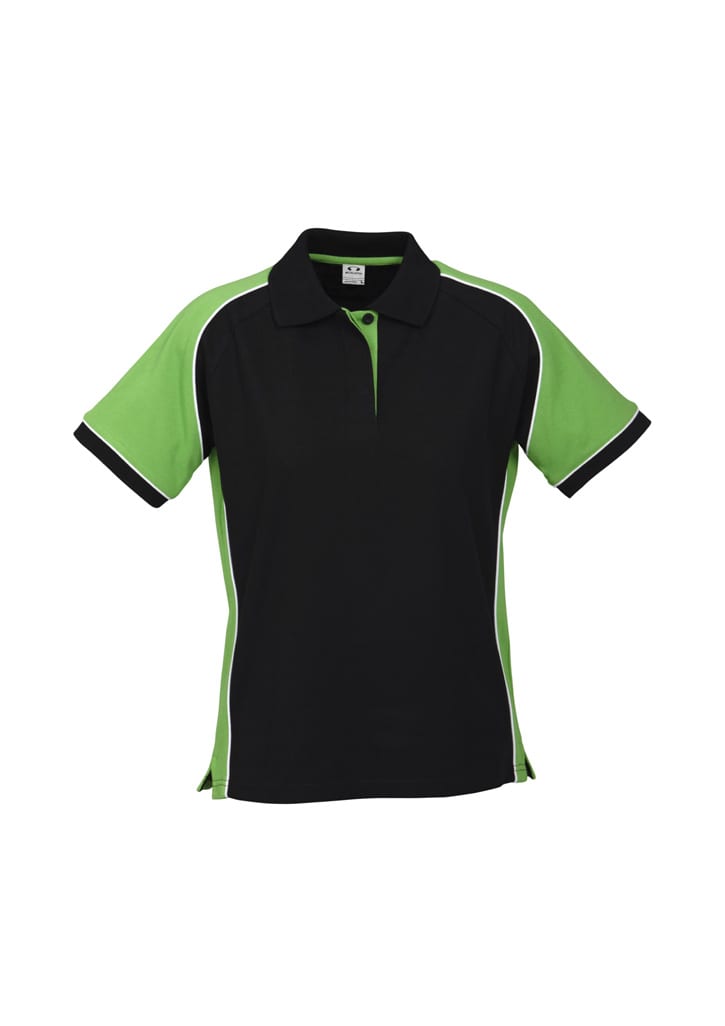 Womens Nitro Short Sleeve Polo - P10122 Image Black/Green/White