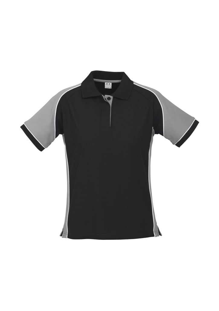 Womens Nitro Short Sleeve Polo - P10122 Image Black/Grey/White