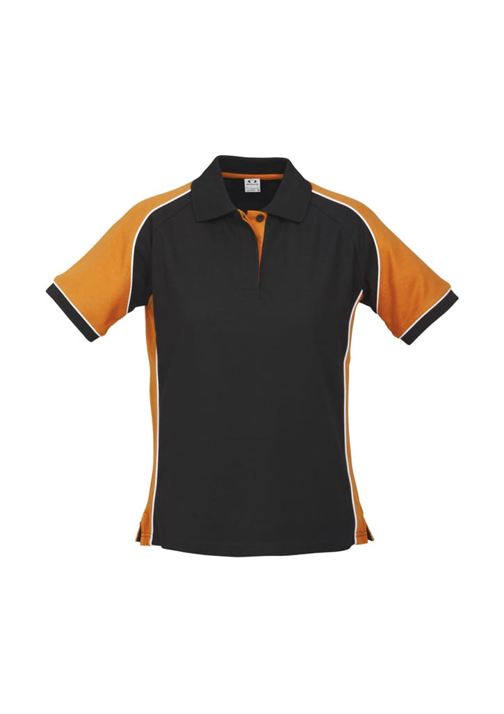 Womens Nitro Short Sleeve Polo - P10122 Image Black/Orange/White