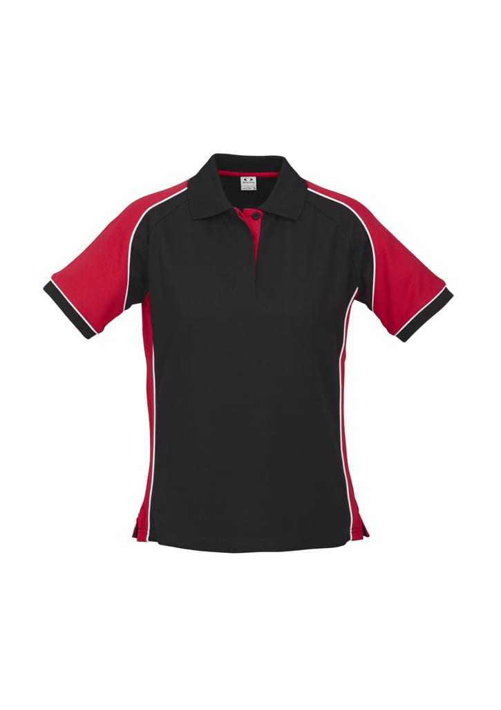 Womens Nitro Short Sleeve Polo - P10122 Image Black/Red/White