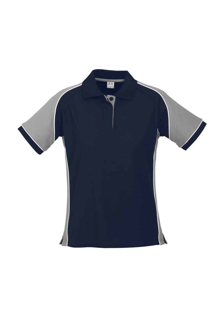Womens Nitro Short Sleeve Polo - P10122 Image Navy/Grey/White