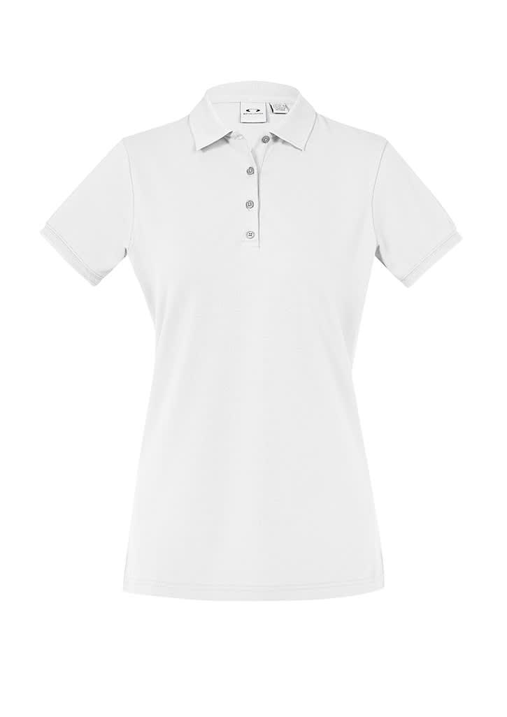 Womens City Short Sleeve Polo - P105LS Image White